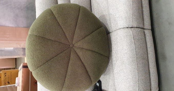 "Lola" Ottoman in Naixe green Fabric Carousel 2