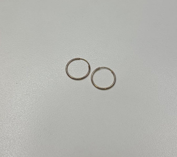 9ct Gold 15mm Plain Sleeper Earrings 1.3x15mm (Safe) Carousel 3