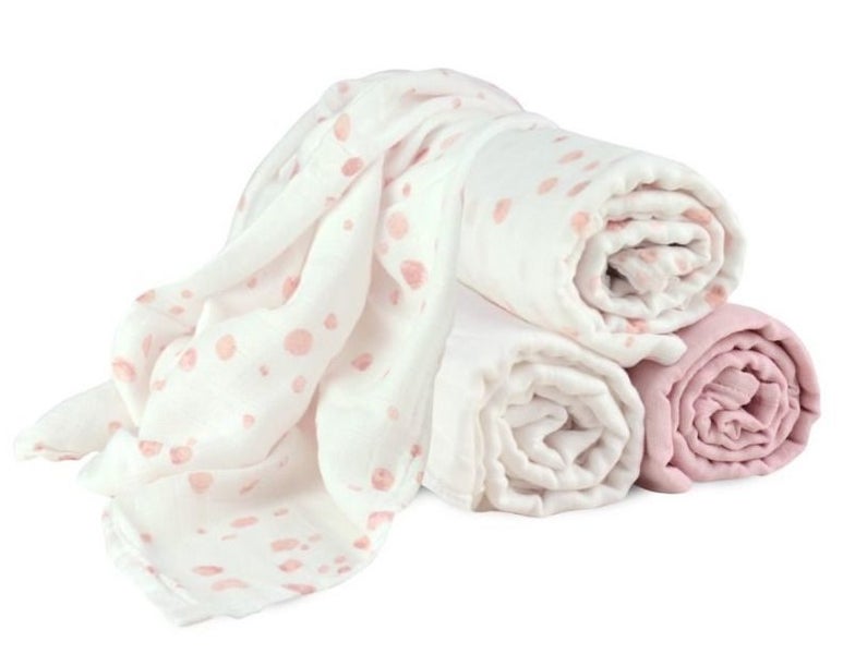 Little Bamboo: Muslin Wrap - Dusty Pink (3pk) Carousel 4