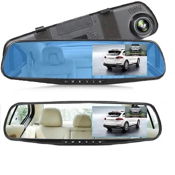 Dash Cam Rear View Mirror + Free Mount Reversing Camera - HD 1080P - 4.5" Colour63617149619201114