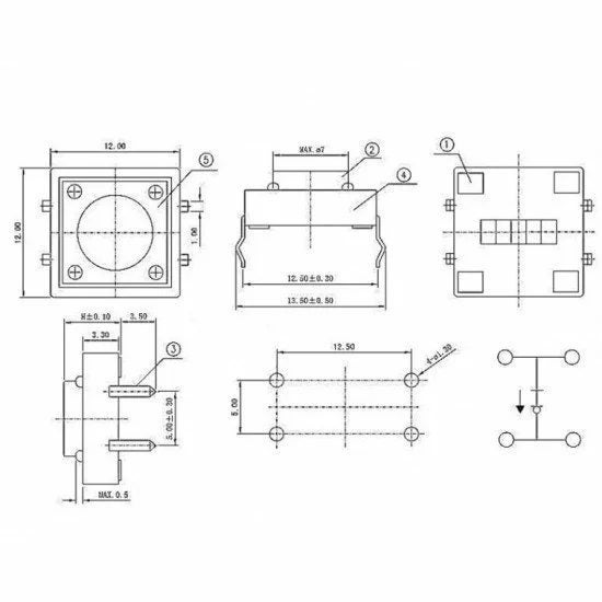 12mm x 6mm Tact Switch Carousel 2