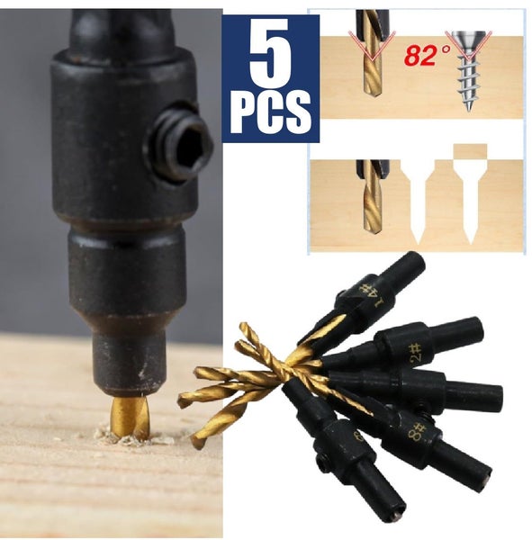 NEW new 5Pcs Tapered Countersink Bit M2 Drill Bits Sets *Clearance* Carousel 2