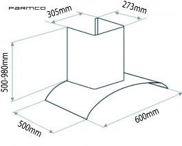 Parmco 600mm Canopy, Curved Glass, LED, RPK Carousel 2