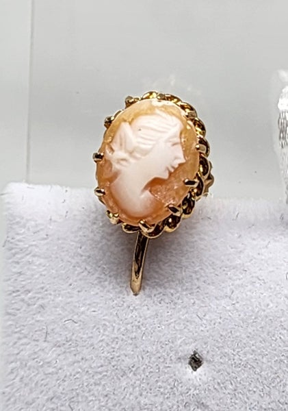 9ct Yellow Gold Cameo Screw Back Earrings - 2.4gm - 173609 Carousel 2
