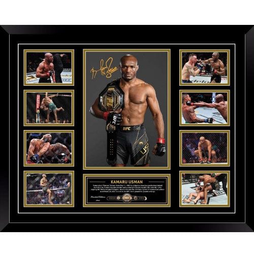 Kamaru Usman UFC Signed Photo Framed Limited Edition Carousel 1
