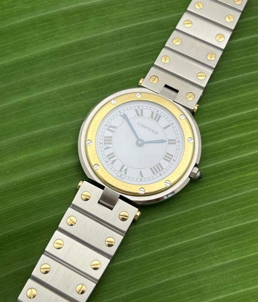 CARTIER SANTOS VENDOME RONDE 18ct Gold /Steel Quartz Mens Ladies Wristwatch 8191 Carousel 1
