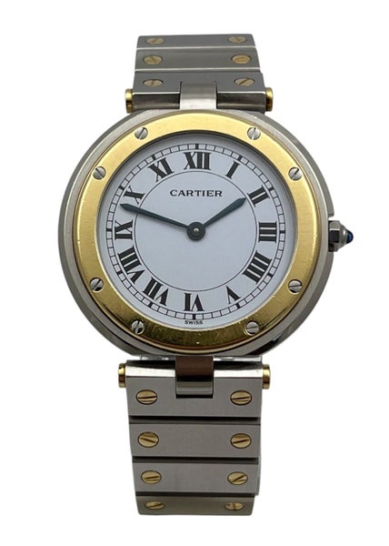 CARTIER SANTOS VENDOME RONDE 18ct Gold /Steel Quartz Mens Ladies Wristwatch 8191 Carousel 2