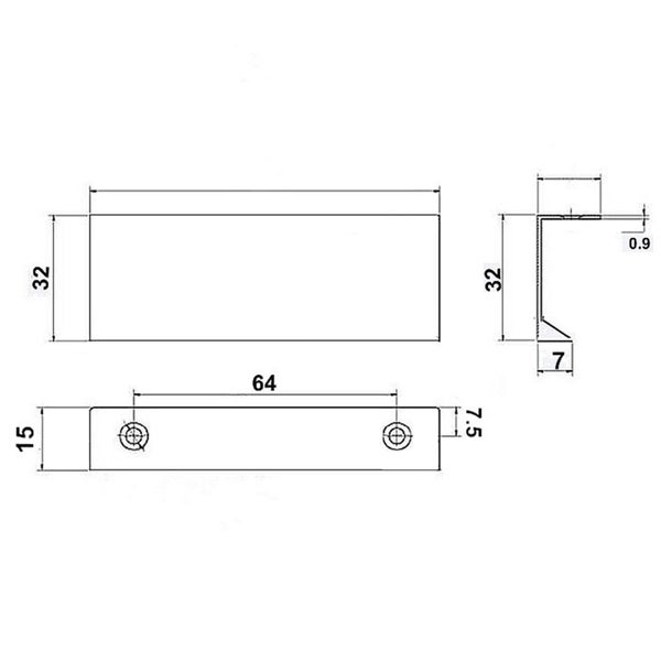 Klässich Cabinetry Pull Extended Black - W 100mm X D 32mm Carousel 2