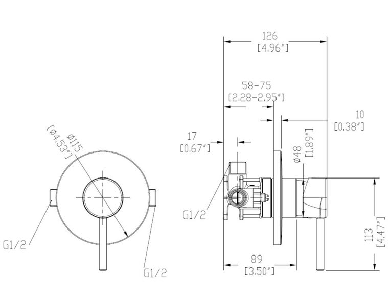SOILED PACKAGING - UNO MULTI PRESSURE SHOWER MIXER - BRUSHED NICKEL Carousel 2