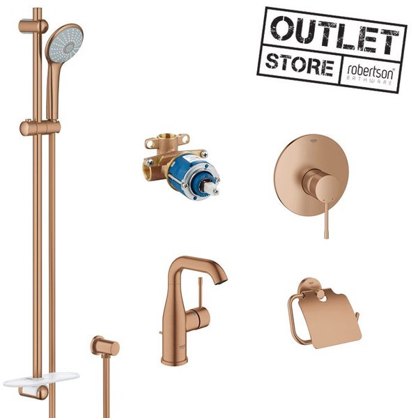 DELETED LINE/SOILED PACKAGING - GROHE BRUSHED WARM SUNSET M SLIDE SHOWER PACKAGE Carousel 1