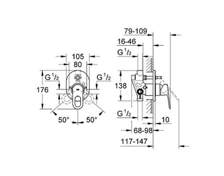 DELETED LINE - GROHE BAULOOP DIVERTER MIXER WITH VALVE CHROME Carousel 2