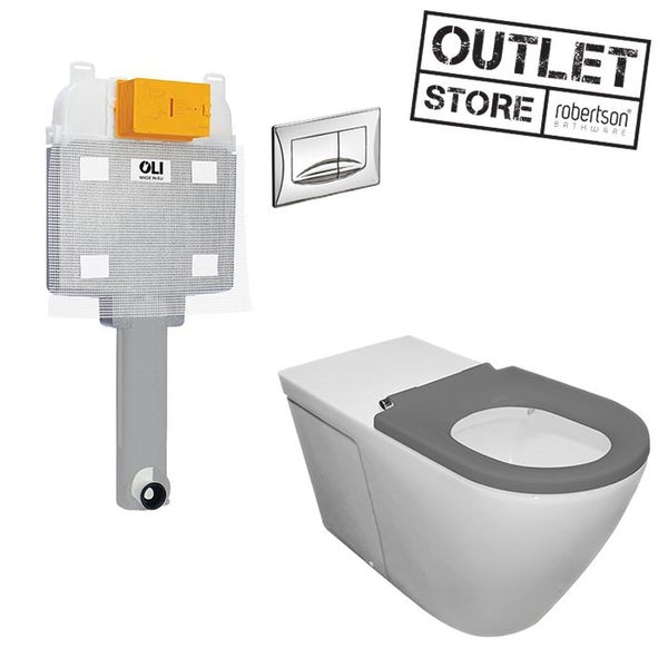 EX - DISPLAY - ELLISSE ACCESSIBLE BACK TO WALL TOILET PAN W/SEAT NO LID Carousel 1