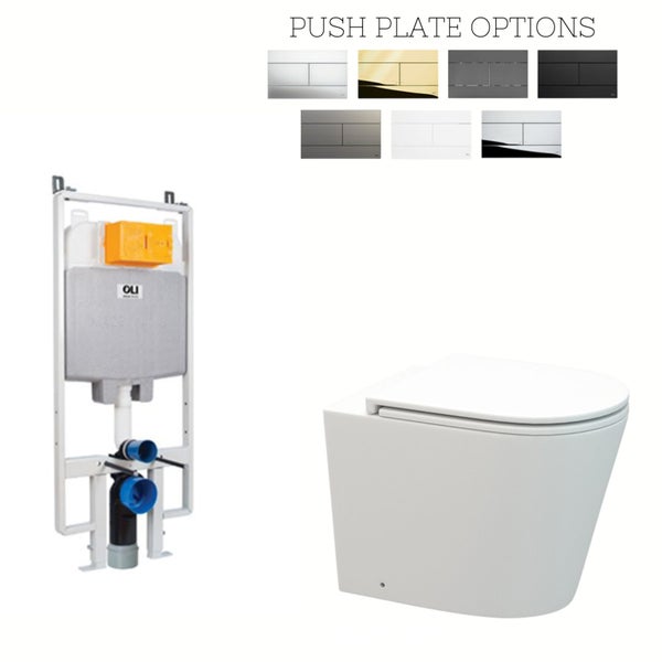 MATT WHITE SLIM WALL HUNGPAN PACKAGE + PUSH PLATE Carousel 1