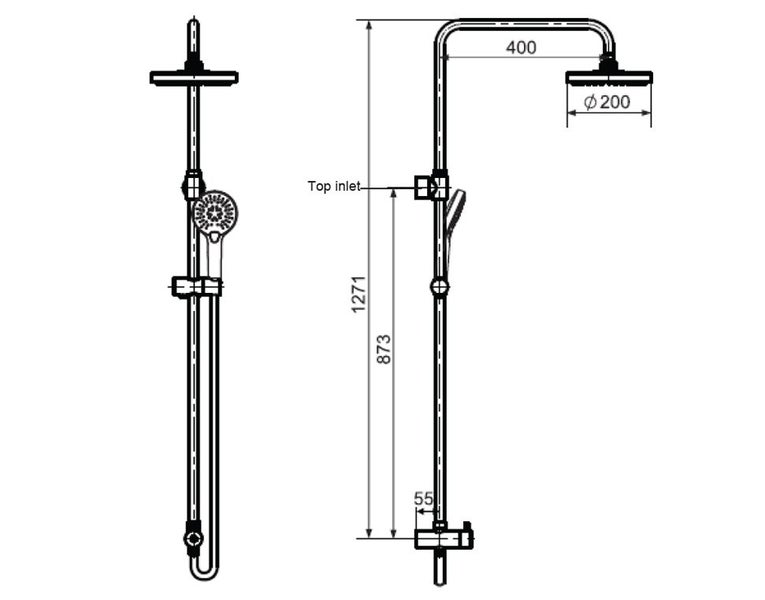 CYGNET COLUMN SHOWER ROUND 3 FUNCTION CHROME Carousel 2