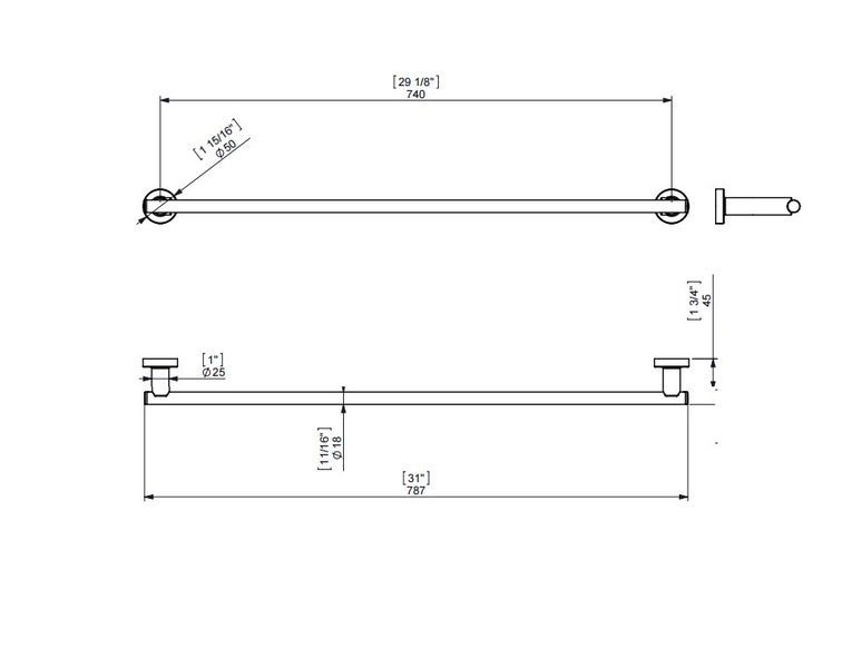 DELETED LINE - PROJECT TOWEL RAIL 860 CHROME Carousel 2