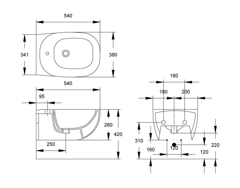DELETED LINE - DIAL WALL HUNG BIDET BLACK Carousel 2