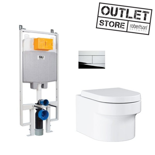 GROHE EUROCOSMO WALL HUNG PAN PACKAGE WITH CHROME PUSH PLATE Carousel 1