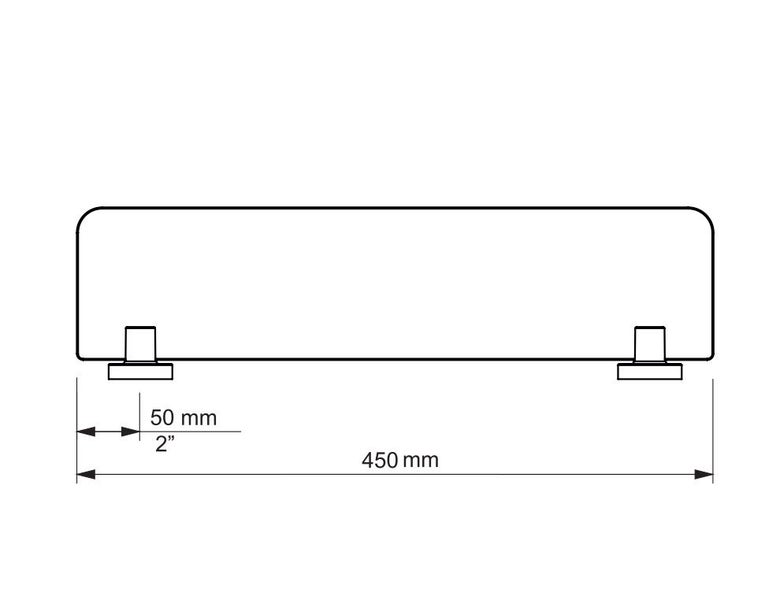 DELETED LINE - EUROPA GLASS SHELF 450MM CHROME Carousel 2