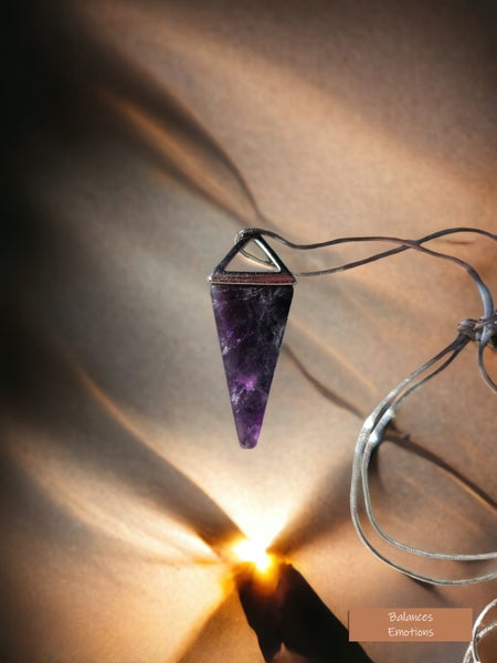 AMETHYST PYRAMID PENDANT | Stress Relief | Soothes Irritability | Love Carousel 1