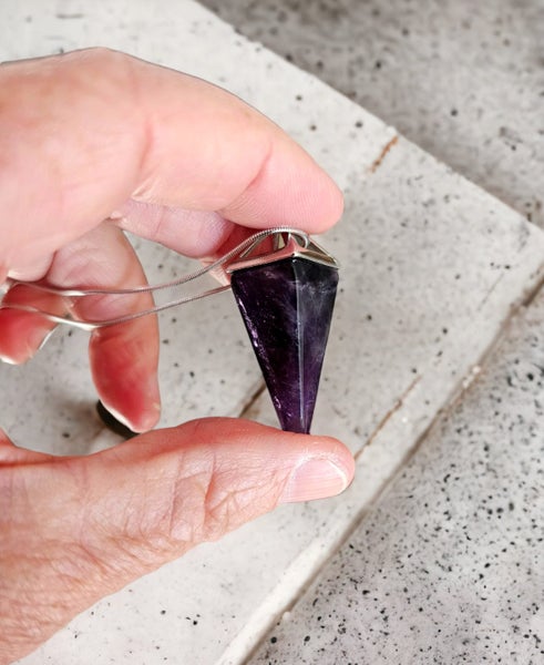 AMETHYST PYRAMID PENDANT | Stress Relief | Soothes Irritability | Love Carousel 2