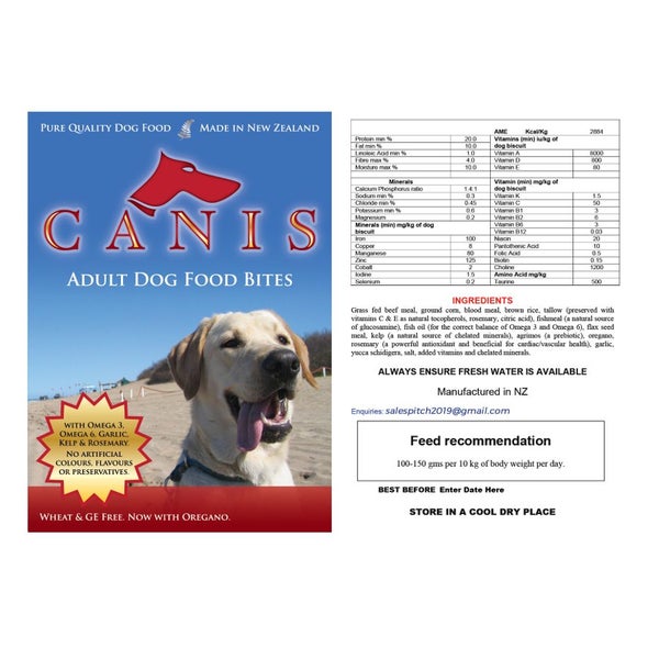 20 KG CANIS BRAND NATURAL DOG FOOD MADE IN NZ Carousel 1