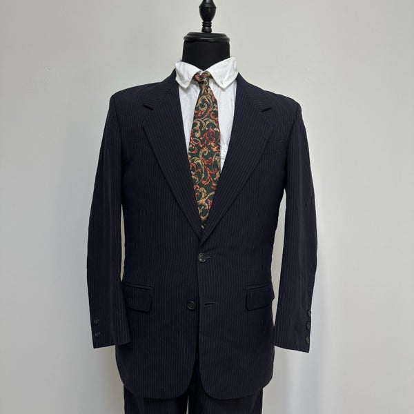 Vintage 1980s Roger David Wool Pinstriped Suit Australian Made Carousel 2