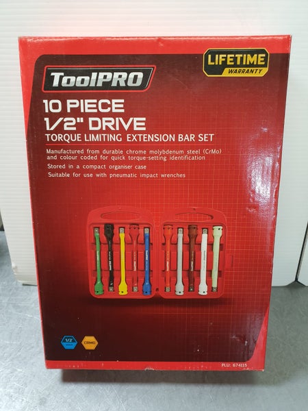 ToolPro 1/2" Drive Torque Limiting Extension Bar Set Carousel 1