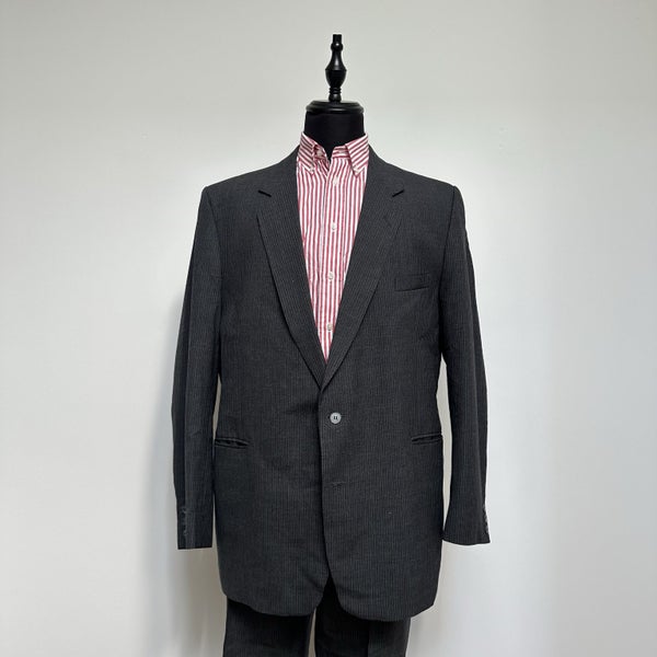 Vintage 1980s Rembrandt Pure Wool Pinstriped Suit New Zealand Made Carousel 2