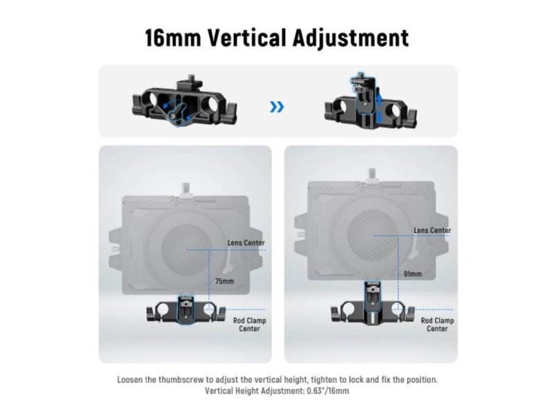 NEEWER Height Adjustable LWS 15mm Rod Clamp Matte Box Support Carousel 2