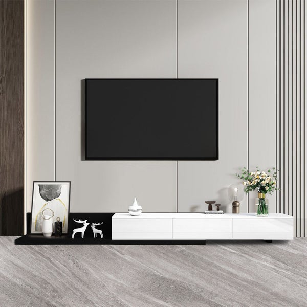 TV Stand Unit Cabinet Extendable Console Entertainment Centre Table Side Storage Carousel 2