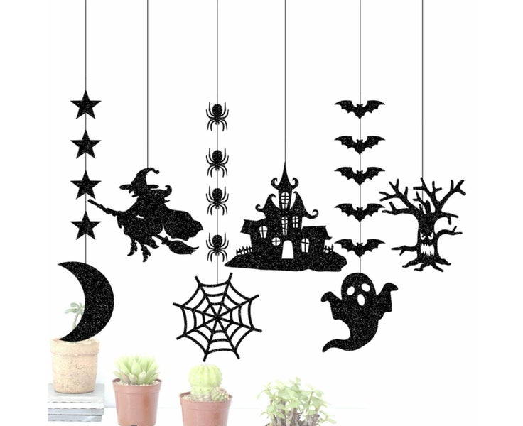 Halloween Paper Hanging Banner Spider Bat Pendant Garland Ornament Party De Carousel 1