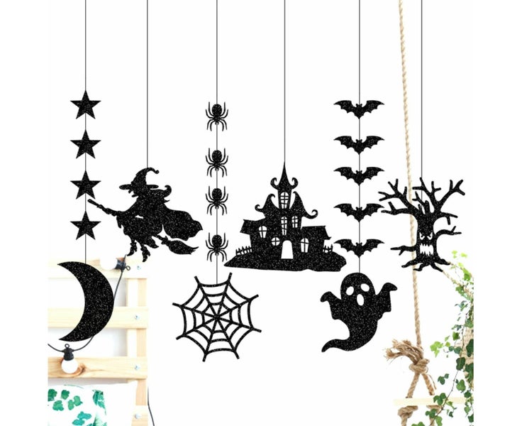 Halloween Paper Hanging Banner Spider Bat Pendant Garland Ornament Party De Carousel 2