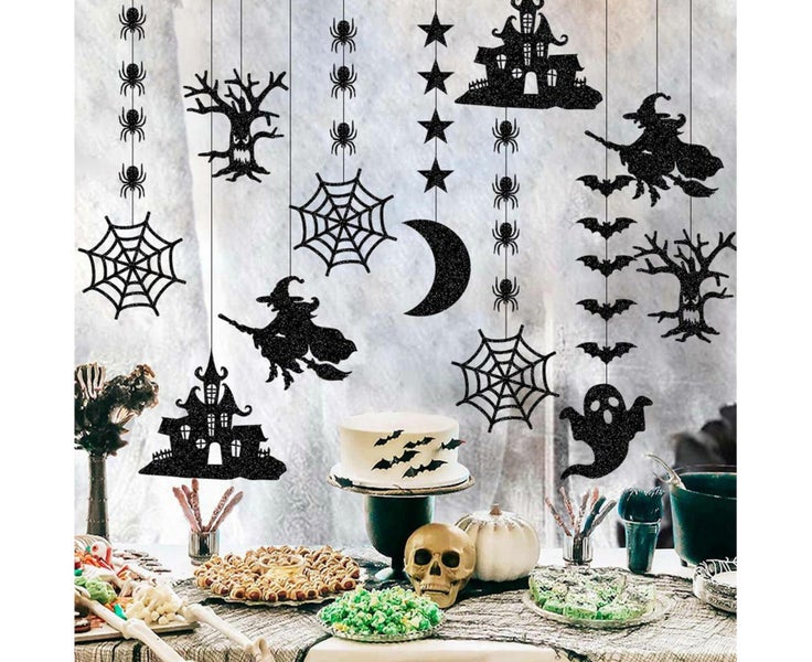 Halloween Paper Hanging Banner Spider Bat Pendant Garland Ornament Party De Carousel 7