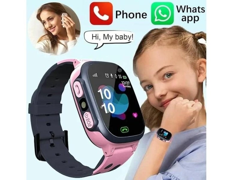 GPS SOS Kids Smart Watch SIM Card Waterproof Smart Watch Kids WatchPink Carousel 1