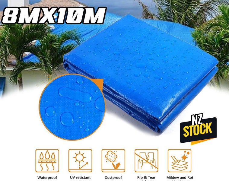 New Tarpaulin Canvas / Heavy Duty Tarpaulin Tarps - (8m x 10m) - Waterproof Carousel 1