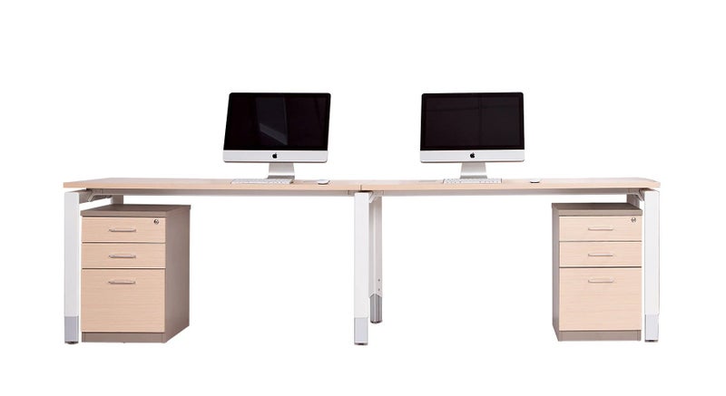 Oblique 2 Person Straight Desk Carousel 1