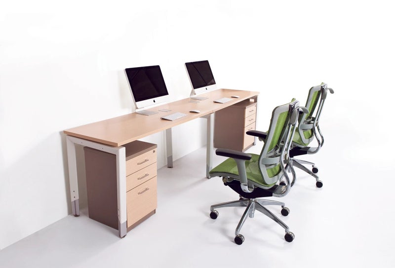 Oblique 2 Person Straight Desk Carousel 2