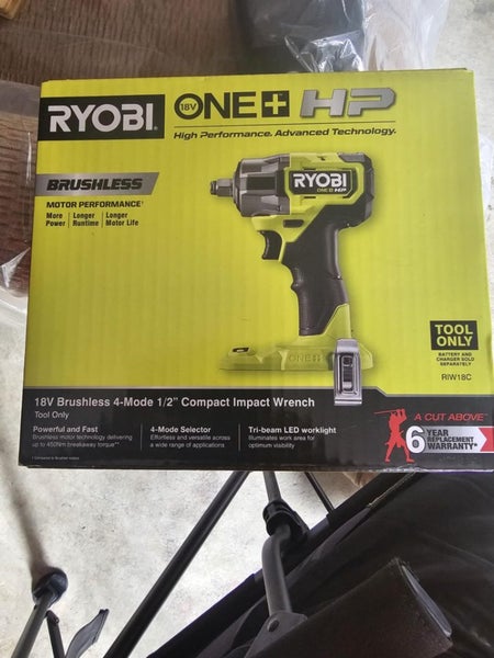RYOBI 18v Brushless 4 mode 1/2 compact impact wrench. RRP $295. Save $55 Carousel 2