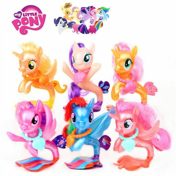 6pcs My Little Pony Seapony Rarity Rainbow Dash Fluttershy Action Figures Toy Carousel 1