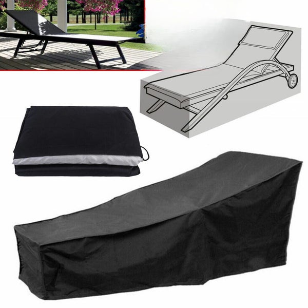 Sun Lounger Garden Furniture Cover Patio Waterproof Sunbed Rattan Bed Black Carousel 1