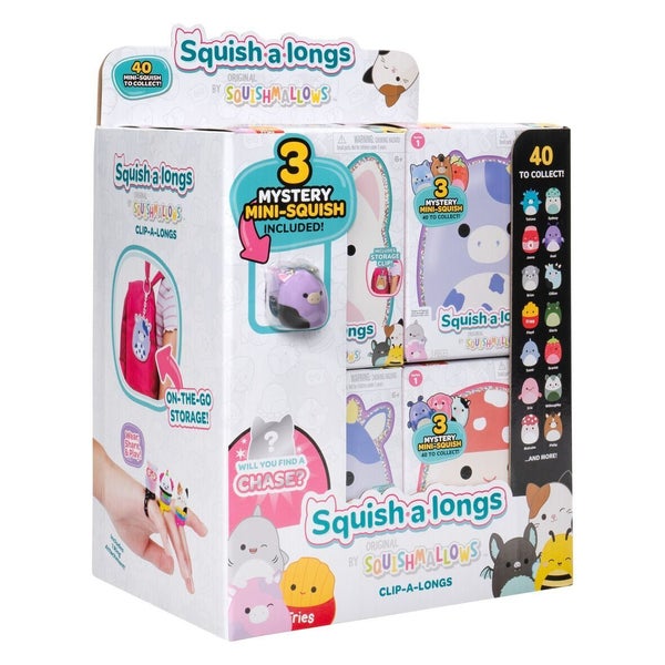 Squishmallows: Squish-a-longs - Clip-a-longs 3-Pack (Tan Mushroom) Carousel 3