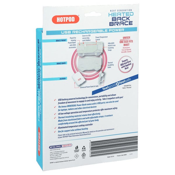 HOTPOD Lumbar Heated Back Brace Pain Relief Lower Back Orthosis Waist Belt Carousel 5