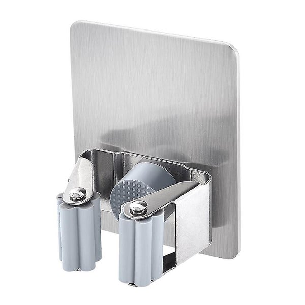 304 Stainless Steel Mop Broom Holder Self Adhesive Wall Mounted Storage Organize Carousel 1