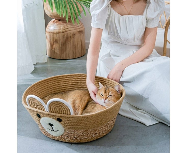 for Cat Scratching Basket Pad Lounge Bed Round Scratch Pad for Cat Scratche Carousel 10