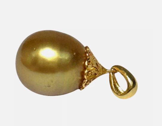 10.7 x 12mm Natural Deep Golden Philippines Pearl Pendant Carousel 2