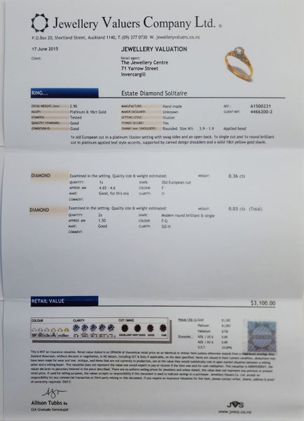 Estate Diamond Solitaire Ring + Valuation Carousel 9