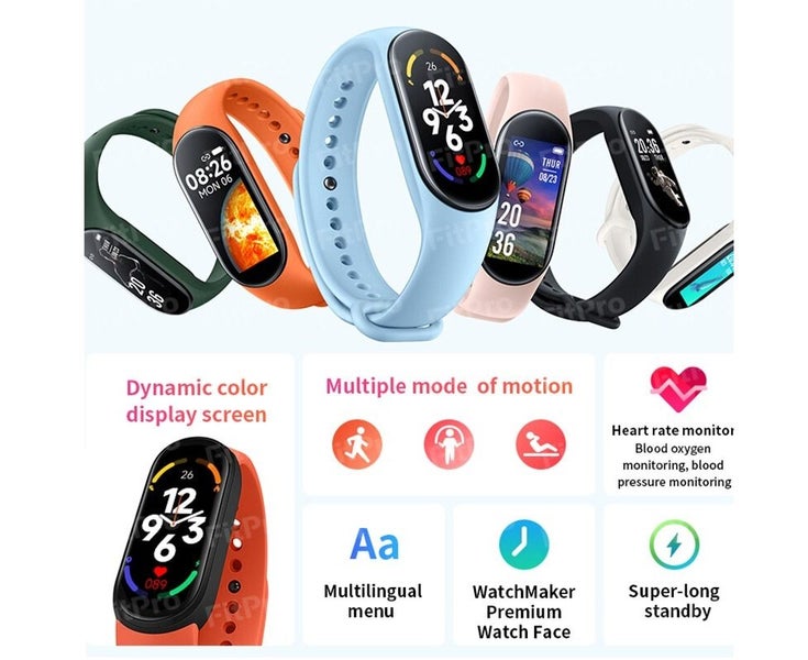 Fitness Smart Bracelet Heart Rate Smart Watch for Women Men Blood Pressure Carousel 2