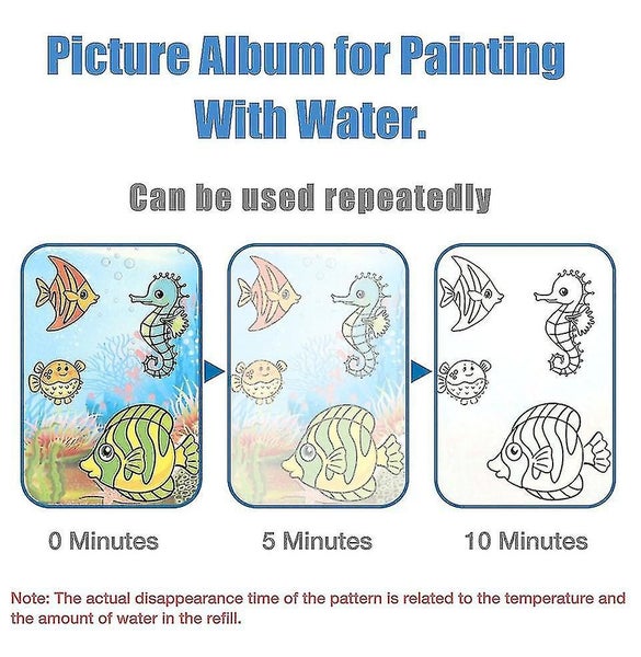 3 Pcs Reusable Coloring Book Magic Water Drawing Book Sensory Early Education To Carousel 2