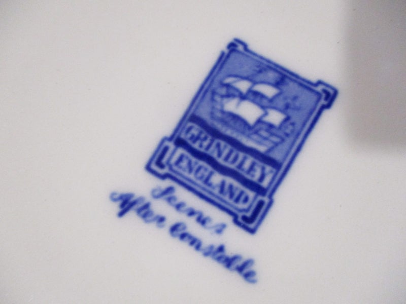 Grindley blue and white plate Constable scenes Carousel 2