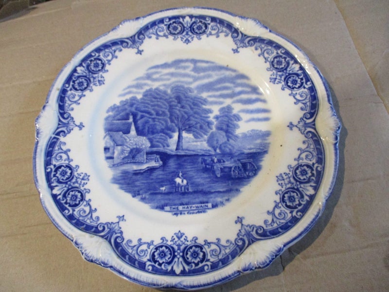 Grindley blue and white plate Constable scenes Carousel 1
